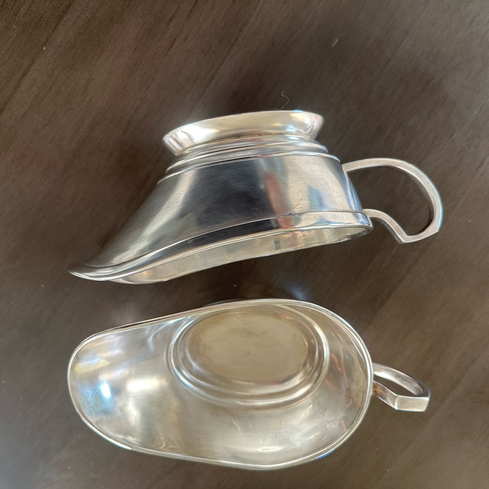 Pottery Barn silver gravy boats- Set of 2